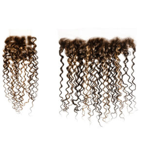 Water Wave #4/27 Highlight Virgin Human Hair 4x4 13x4 Transparent Lace Closure/Frontal